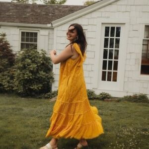 Payal Jain Fallon Eyelet Maxi Dress 2P Anthropologie